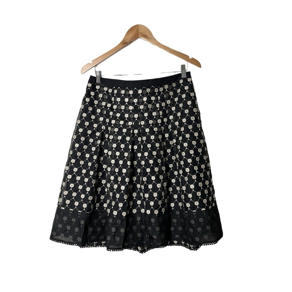 Ann Taylor Collection Silk Georgette embroidered pleated skirt 6
